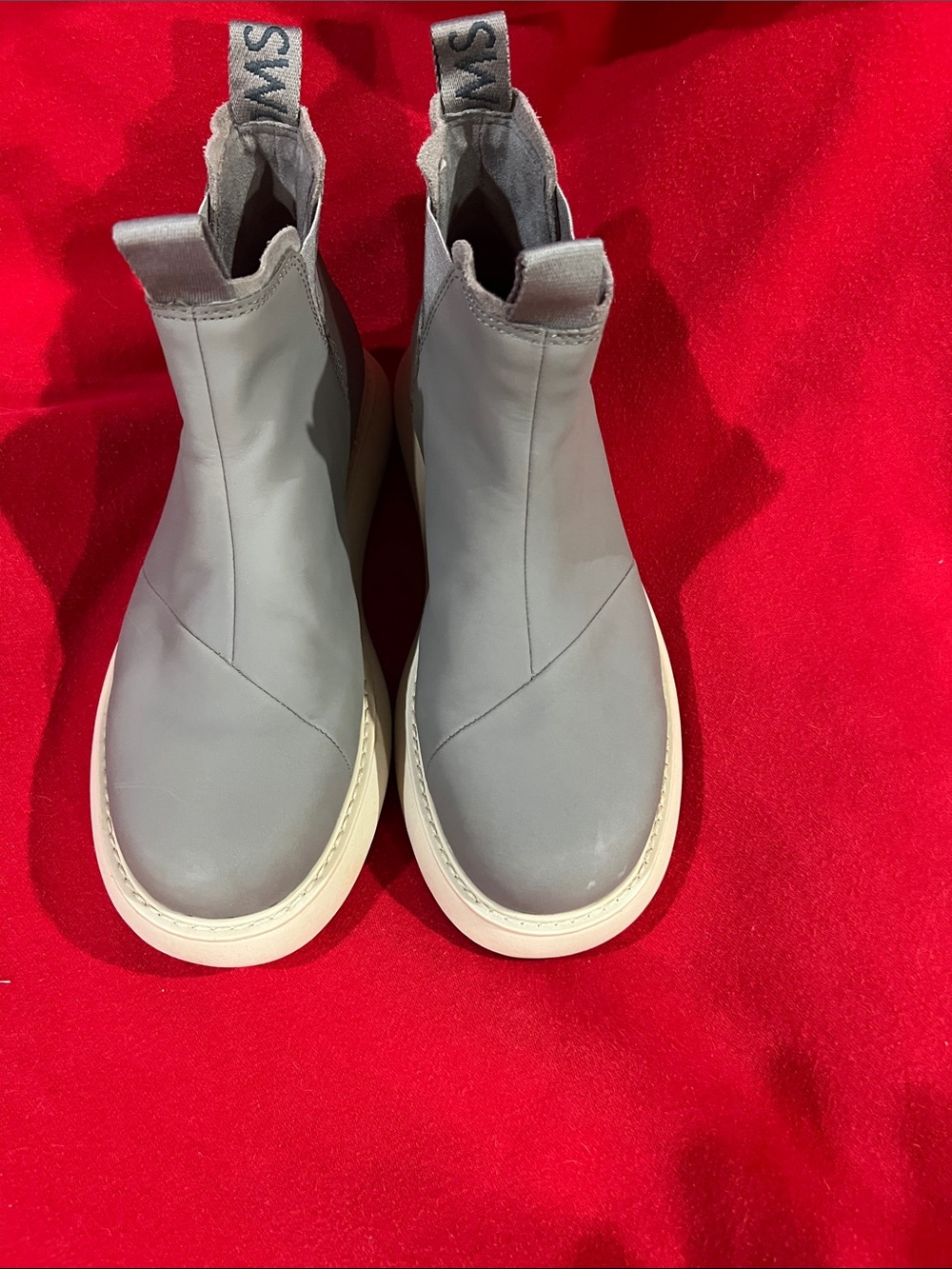 Toms Gray Slip-On Ankle Booties with White Sole